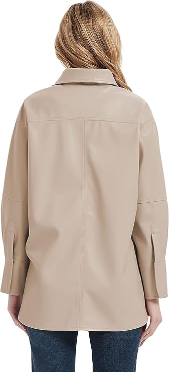 Blcak leather shirt