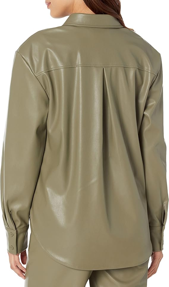 Blcak leather shirt