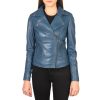 Navy Blue Women Biker Jacket