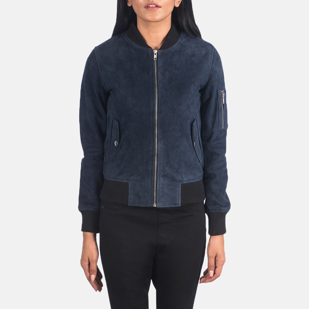 Suede  Jacket  Blue