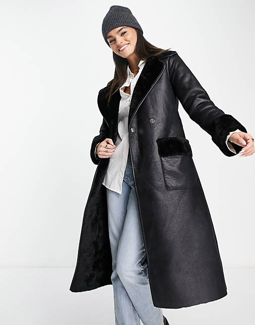 Shearling Coat black