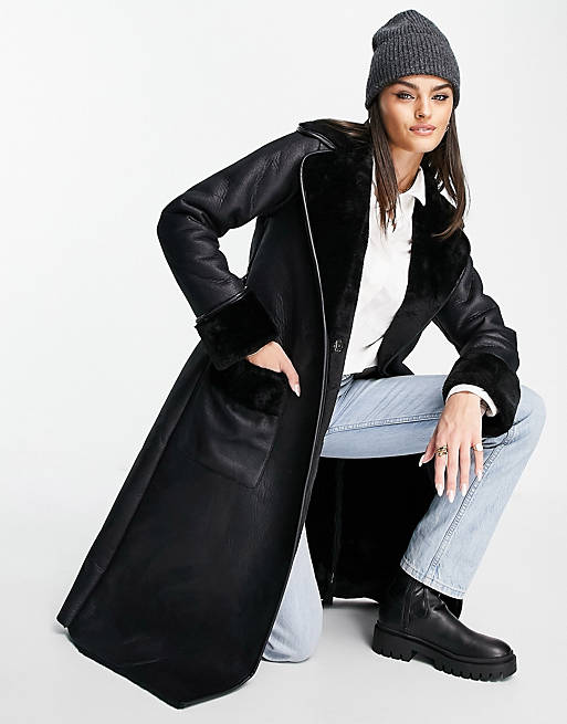 Shearling Coat black