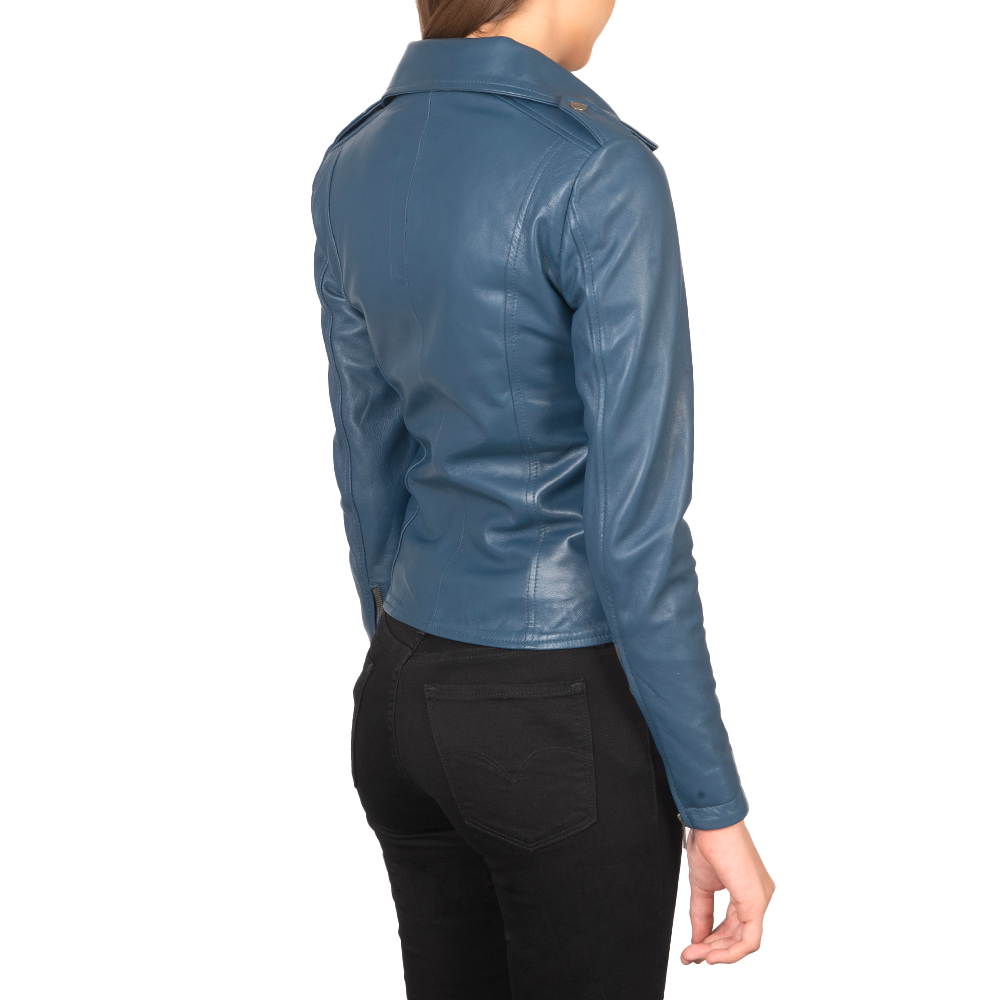 Navy Blue Women Biker Jacket