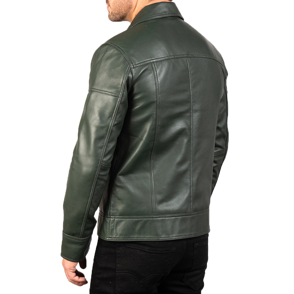 Ionic Green Leather Biker Jacket