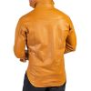 Sandalwood Lambskin Leather Button-Up Shirt For Men - Image 2