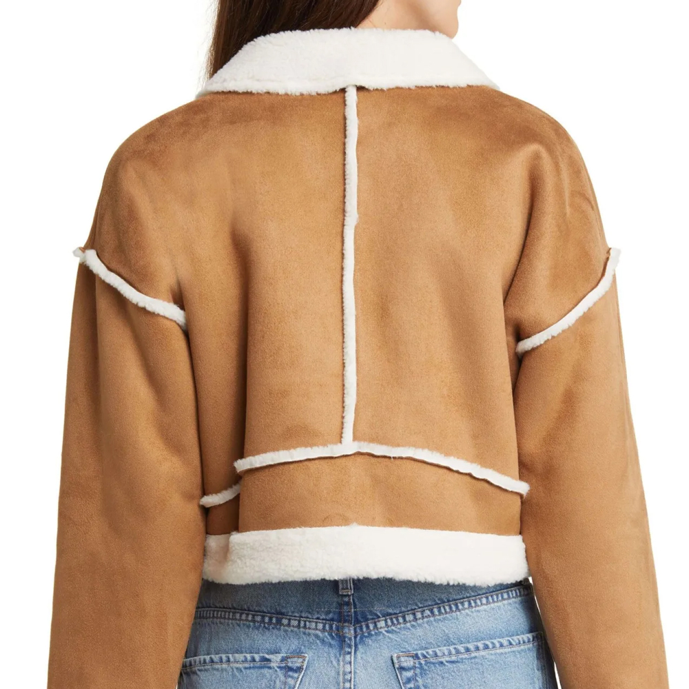 Women’s Faux Shearling & Brown Leather Jacket