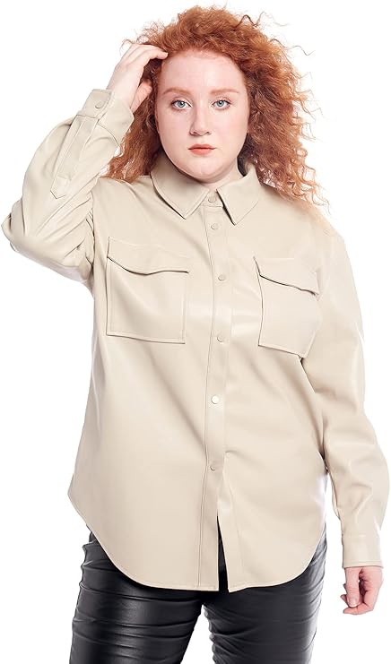 Crema leather shirt