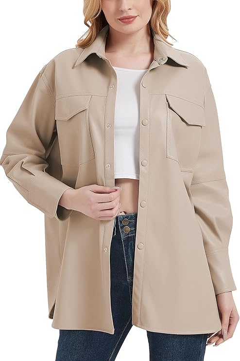 Blcak leather shirt