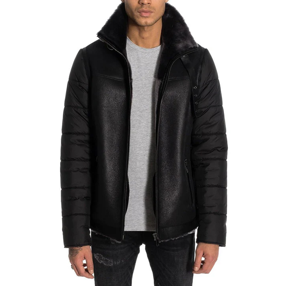 Ralf Men’s Merino Shearling Sheepskin Coat – Black