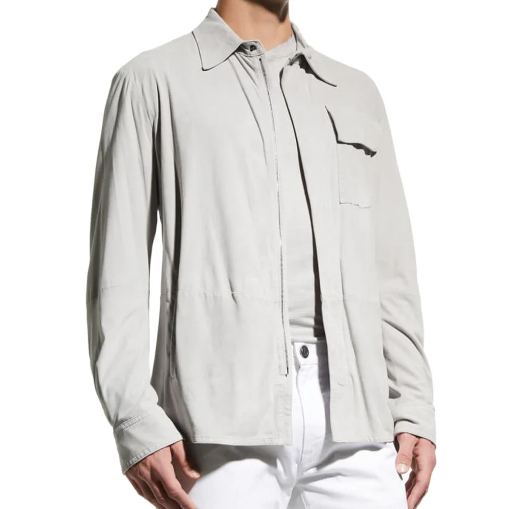 White Leather Shirt