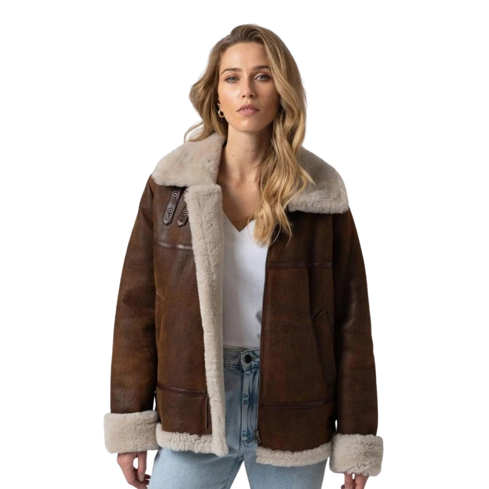 Women’s Brown Sheepskin Leather Jacket